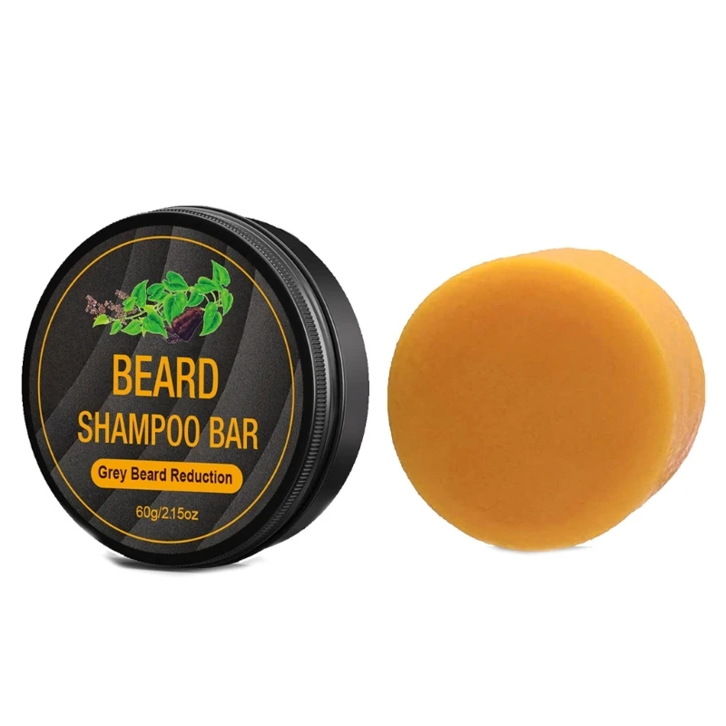 Barra champú para barba para hombres Regalo para padre Regalo reducción cabello gris con espuma rica
