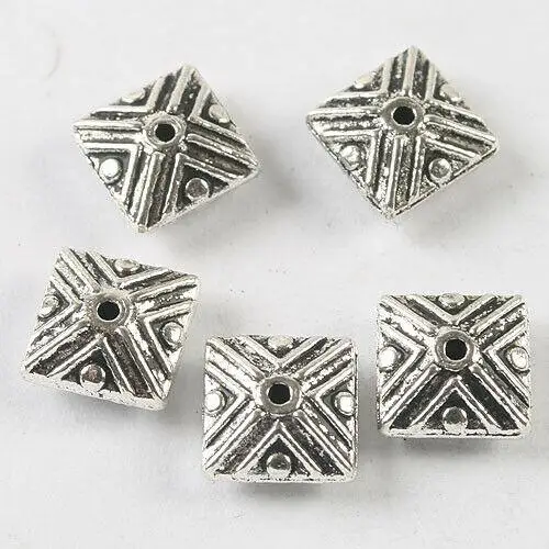 20pcs 10x5mm Alloy Charm Square spacer beads h3792