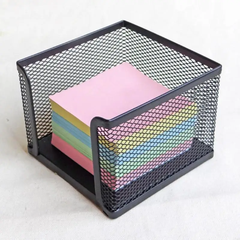 594a Simple Mesh Memo Cube Metal Notes Pads Halter für Office Desktop Multifunktion