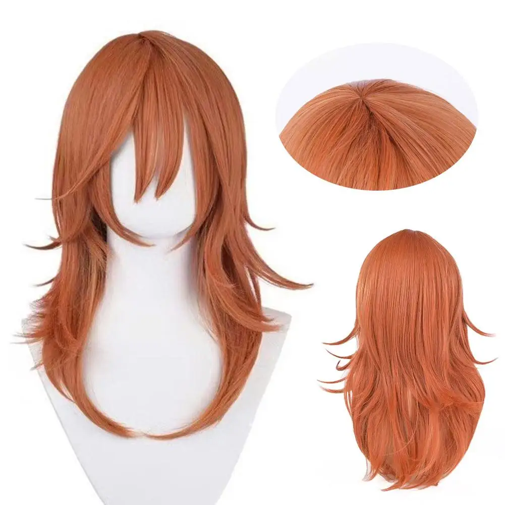 Angel Devil for Chainsaw Man Bangs Long Orange Brown Cosplay Wigs Halloween Costume Party AdultHair Wig Angel Devil Cosplay Wigs
