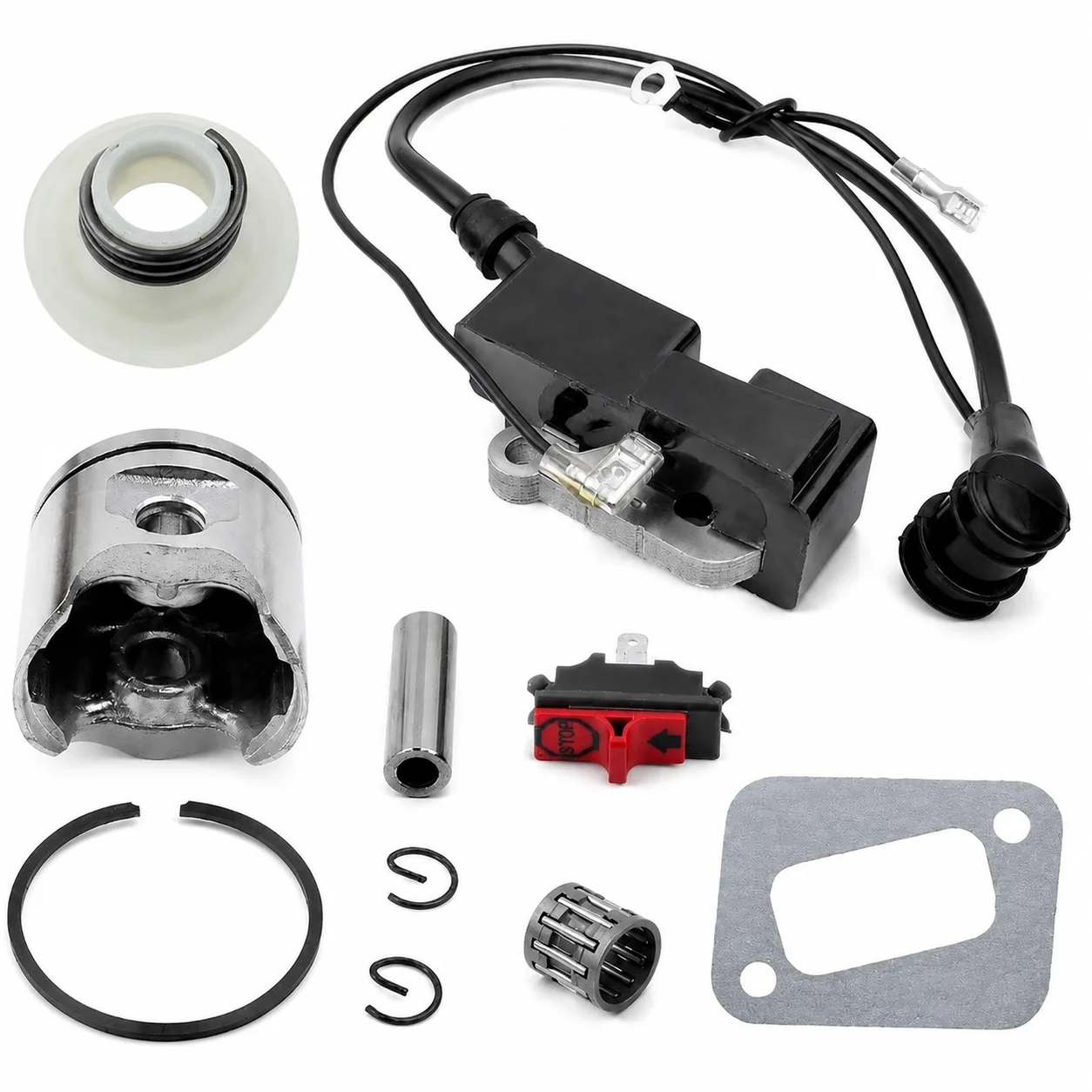 42mm Piston Ignition Coil Worm Gear Kit For Husqvarna 340 345 346XP Jonsered 2141 2145 2150 Chainsaw Parts Replaces 503907371