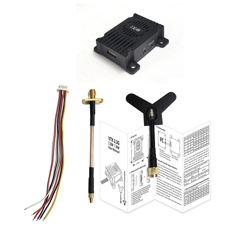 

3.3G 4W FPV VTX 8CH 4000Mw FPV Video Transmitter For FPV RC Racing Drone