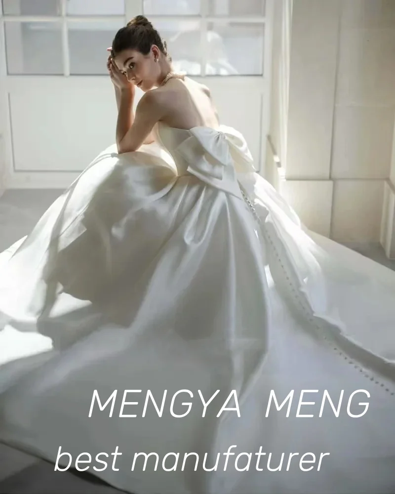 2025 High End Customized Luxe Satin A Line Wedding Dress Lavish Design High Neck Beaded Long Sleeve Princess Bridal Gown 2025