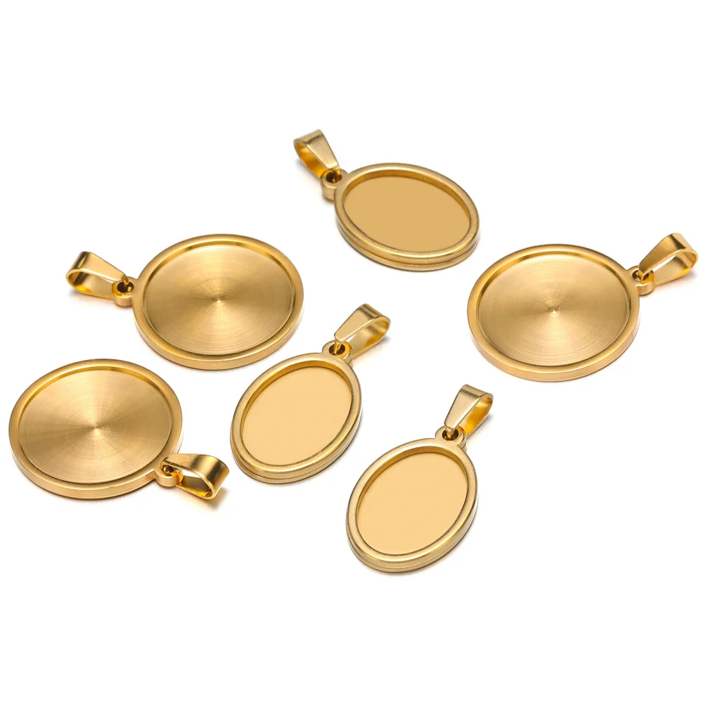 5 sztuk/partia Cabochon Cameo ze stali nierdzewnej bransoletka Charms do tworzenia biżuterii naszyjnik wisiorki ustalenia podstawy taca pusta Diy Bezel