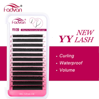 FADVAN YY Shape 7-15mm Lashes 2D 0.07/0.05mm Faux Mink C/D Curl Natural Soft Brazilian Premade Volume Fan Eyelashes Extension