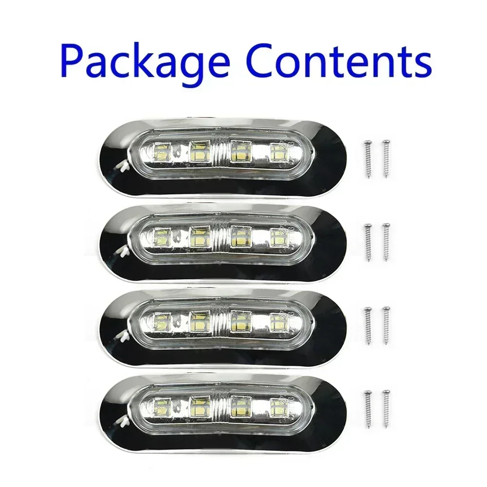 2pair Marine Boat LED Courtesy Lights Cabin Deck Walkway Boat Navigation Lights White 3.7
