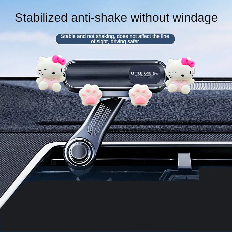 مرحبا كيتي الجاذبية حامل هاتف السيارة ل 4.7-7 بوصة الهاتف المحمول سيارة الهواء تنفيس الهاتف جبل العالمي للصدمات GPS كليب حامل