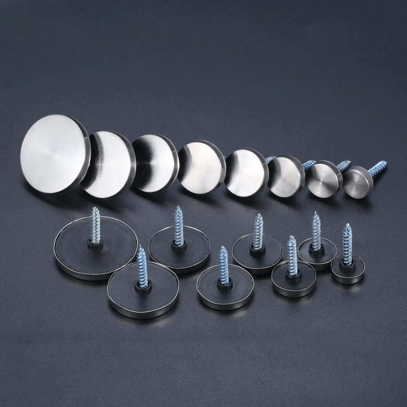 40 Sets 12-30mm Display Mirror Fasteners Screws Decorative Cap Nail Advertising Glass Screw Stainless Steel Cover Home Hardware