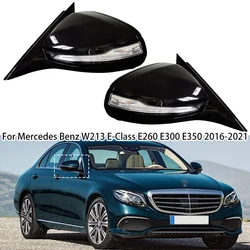 10+1 Pin Car Side Power Rear View Mirror Assembly Black For Mercedes Benz W213 E-Class E260 E300 E350 2016 2017 2018 2019-2021