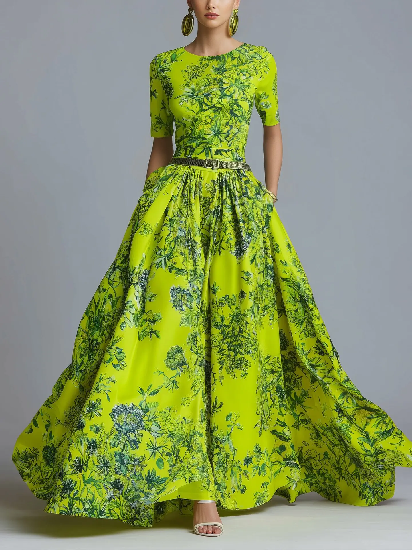 Vestido adelgazante con cremallera invisible, moda femenina, nuevo estilo de verano, vestido largo con falda en línea A, estilo dulce y elegante para uso diario informal