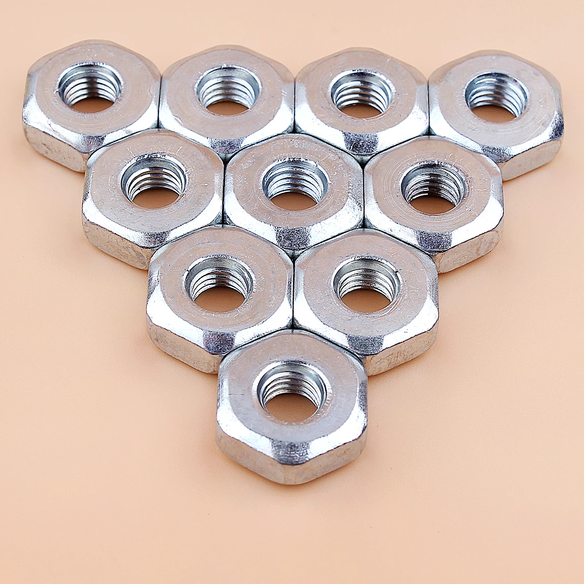 10pcs/lot M8 Heaxgon Bar Nut For STIHL MS170 MS180 017 018 MS191 MS210 MS250 021 023 025 Chainsaw Engine Motor Parts