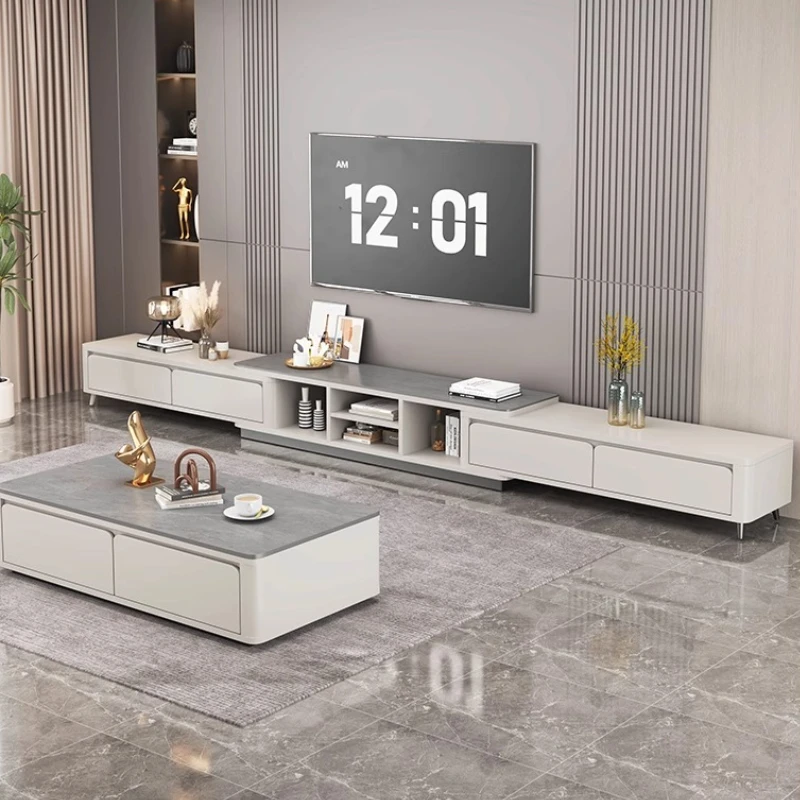 수직 접이식 TV 스탠드 캐비닛 모던 수납형 거실 TV 스탠드 서랍 디자인 텔레비전 스탠드 가구