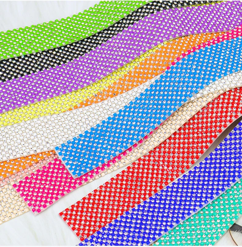 10 Stück Strassbänder Rolle Diamant funkelndes Banding Party Geschenk Dekoration DIY Handwerk selbstklebende Strass-Aufkleber – Detail 1