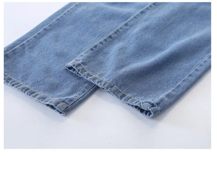 2027 Lässige Jeans für Mädchen, Teenagerkleidung, elastische High-Waist-Denim-Hose mit weitem Bein, Frühlings-Modelle für ältere Kinder, gerade Hose, 5-14 Jahre – Detail 12