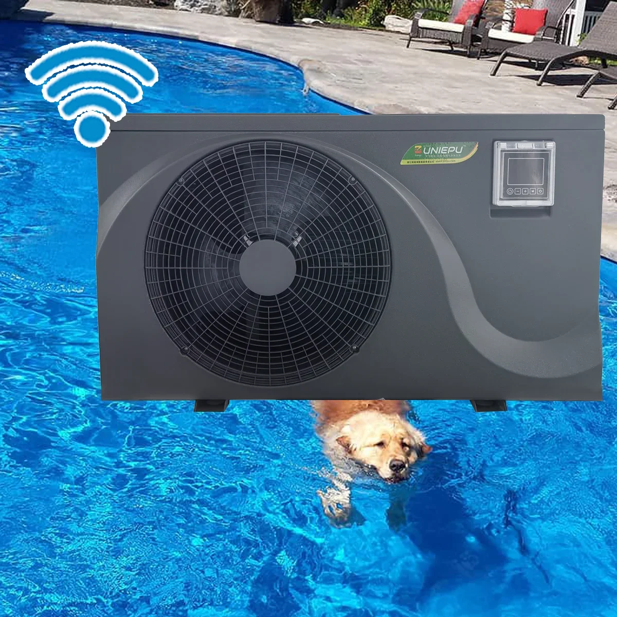 Swimming Pool Water Heater Heat Pump DC Inverter Swimming Pool Bathroom Smart WIFI Control Heat Pump Spa Air Source R32