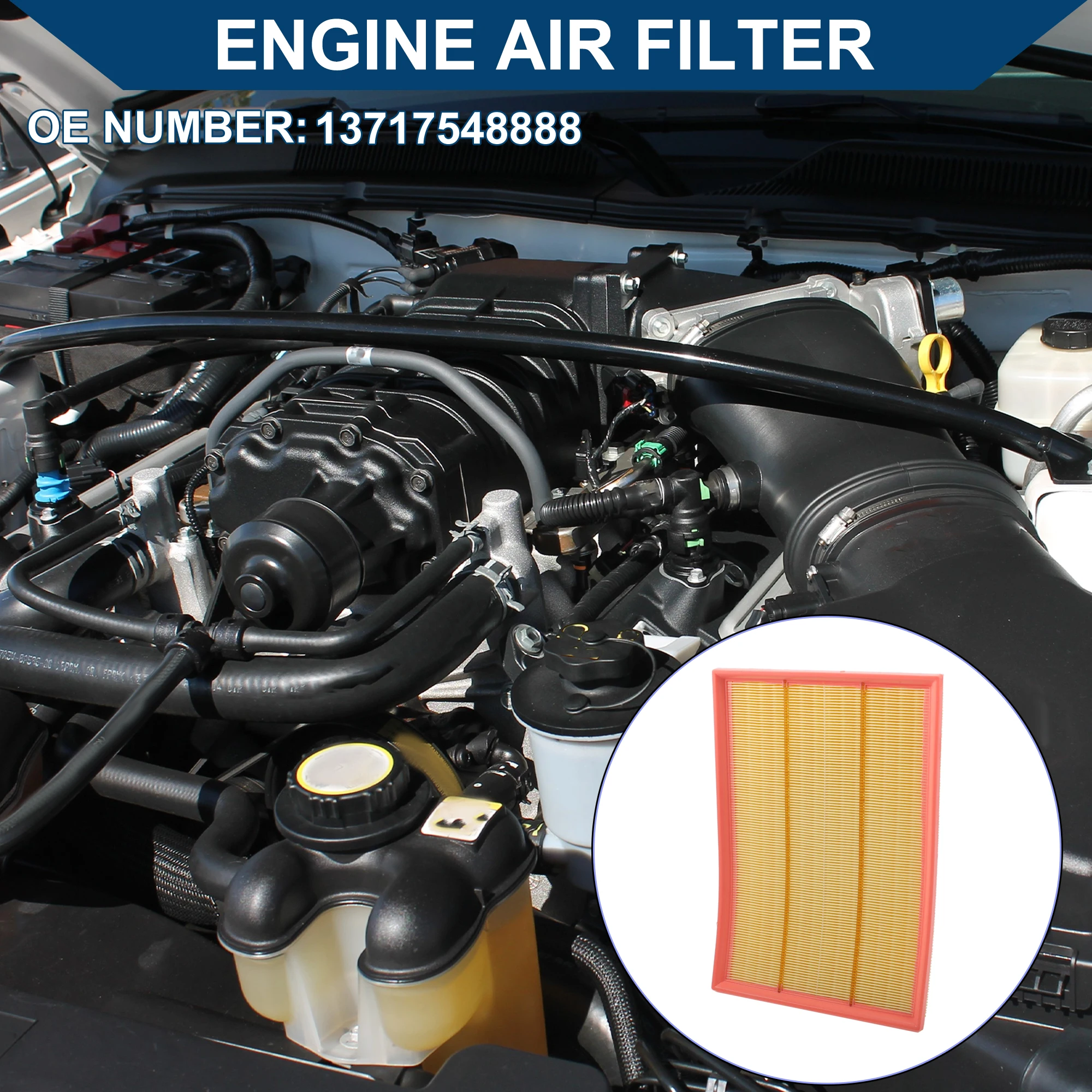 

X Autohaux автомобильный воздушный фильтр двигателя No 13717548888 для BMW X5 3.0si 3.0L 2007 2008 1 шт.