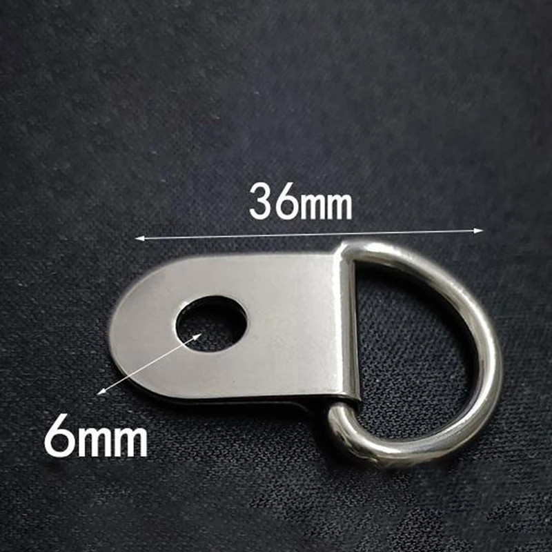 10pcs Stainless Steel D Shape Pull Hook Tie Down Anchors Ring Iron Cargo Tie Down Ring For Trailers RV Boats Accessories image 6