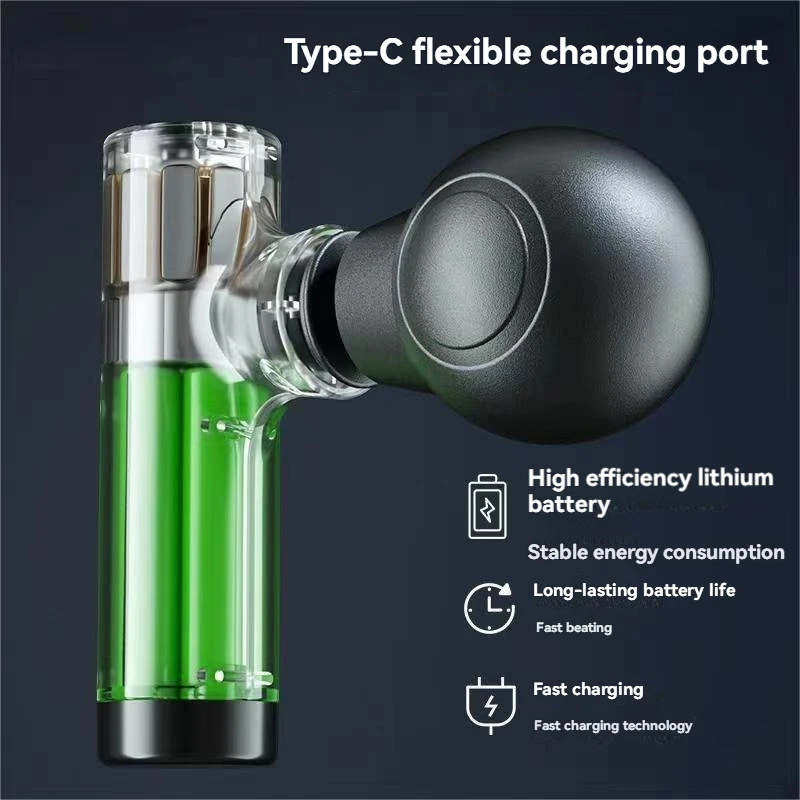 2025 새로운 USB 미니 마사지 총 근막 기계 근육 이완 진동 총 막대 마사지 피트니스 장비 목 잡아 근막 총