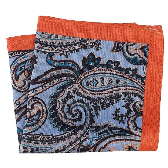 Mouchoir Hanky Paisley pour Homme, Mouchoir Pied-de-Poule, Carré de Poche, Impression Patchwork, Imbibé, ixde Mariage, Grande Taille, 33x33cm