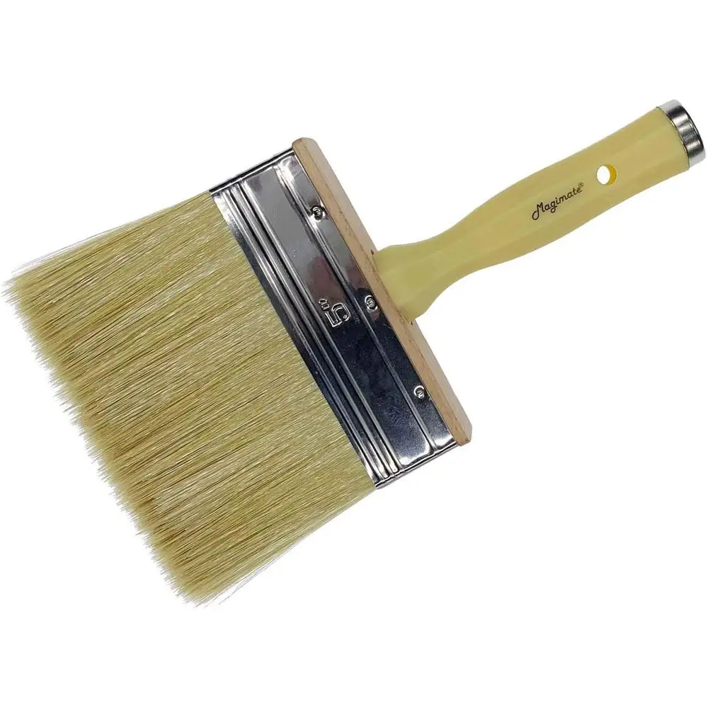 5-inch Multicolored Paintbrush for Deck, Stain, Walls, and Furniture - Medium Size with Threaded Handle or Extension