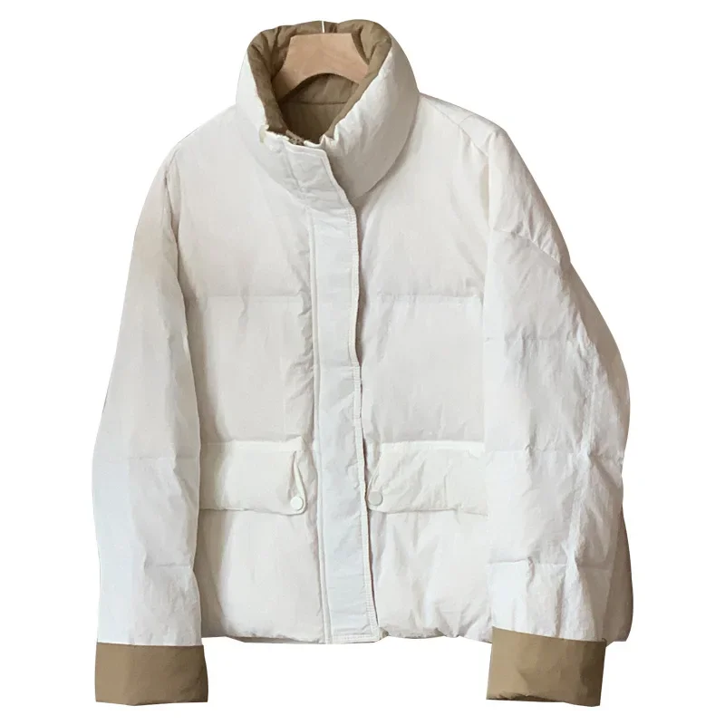 Veste d'hiver décontractée en coton pour femme, manteau en duvet, conception VPN, fouet, fermeture éclair courte, mode, nouveau, 2024