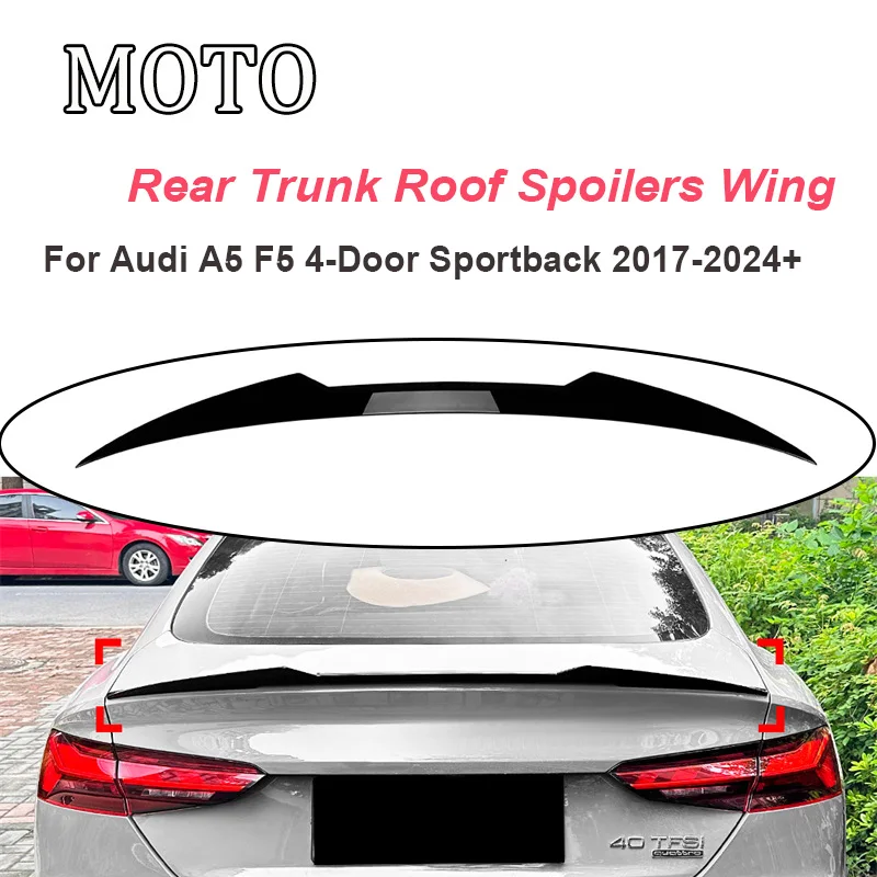 Car Rear Trunk Spoiler Wing Tail For Audi A5 F5 4-Door Sportback 2017 - 2024 Tail Tailgate Splitter Spoiler Air Dam Tuning 2023