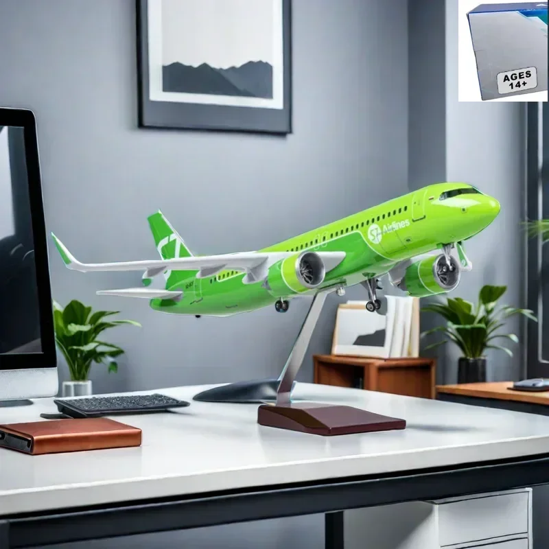 

47CM 1/80 Airplane A320NEO A320 NEO Siberia S7 Airlines Model Toy Light & Wheel Landing Gear Diecast Resin Plane Model