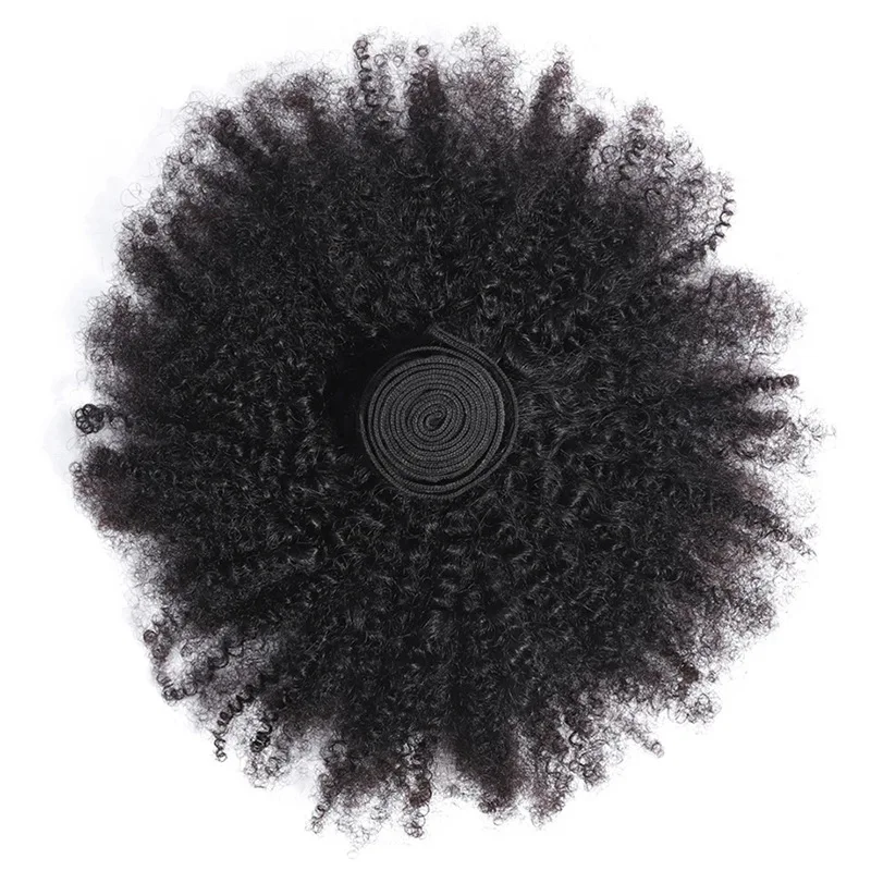 Afro-Kinky-Locken-Haarverlängerung aus Echthaar in natürlicher Farbe, doppelt gewebt, hitzebeständig, kein Ausfallen, weiche Textur – Detail 1