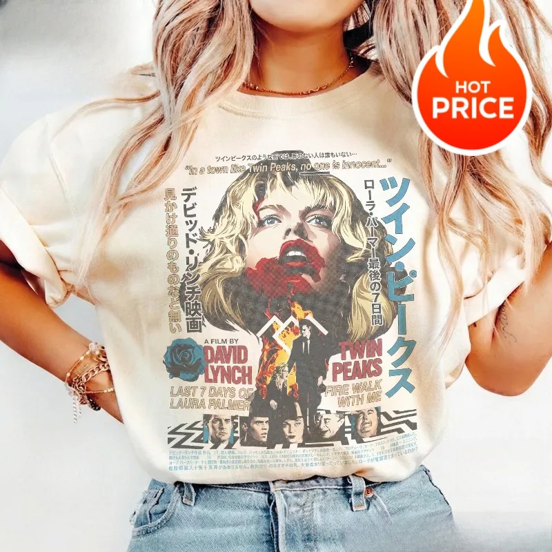 Twin Peaks: Walking with Fire "T-Shirt im japanischen ästhetischen Filmplakat-Stil, Damen-T-Shirt, Sommer, neues Unisex-T-Shirt – Detail 4