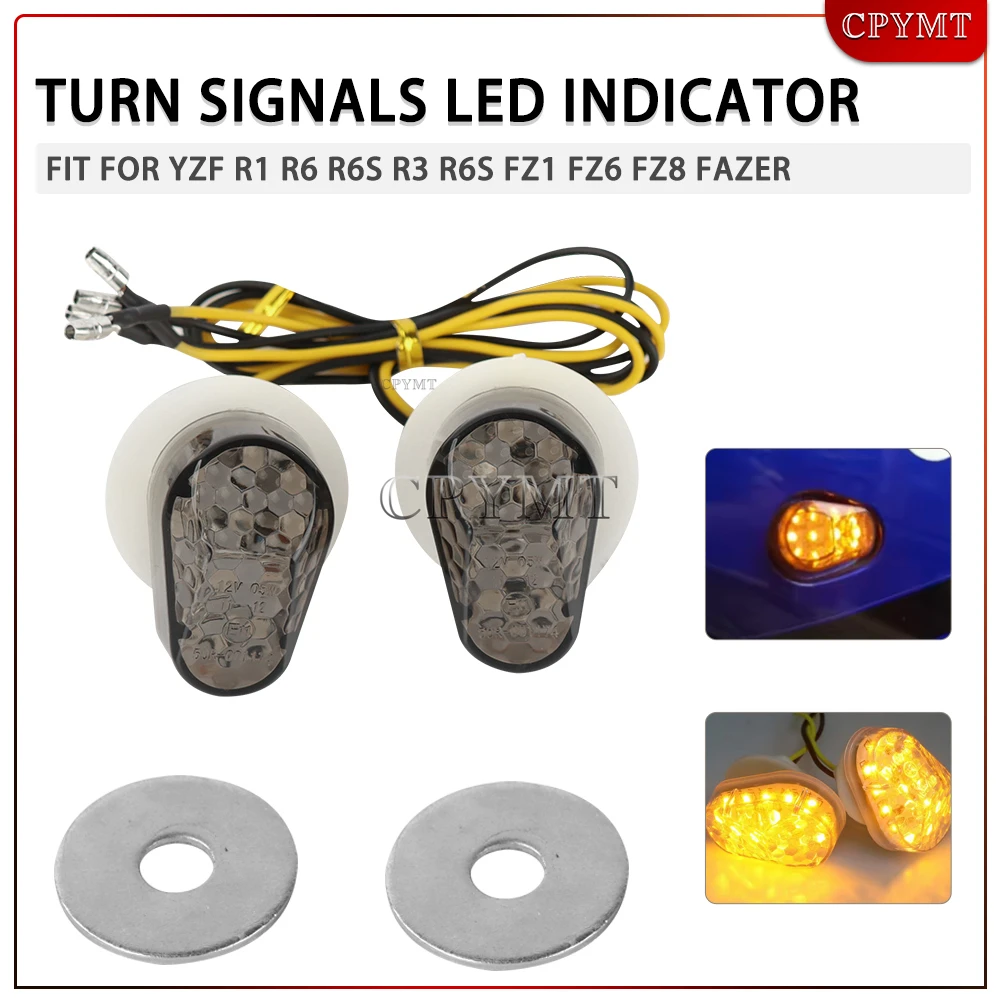 Motorcycle Turn Signals LED Indicator Flashing Photoflash Lights Bulb Motor Fit For YZF R1 R6 R6S R3 R6S FZ1 FZ6 FZ8 FAZER