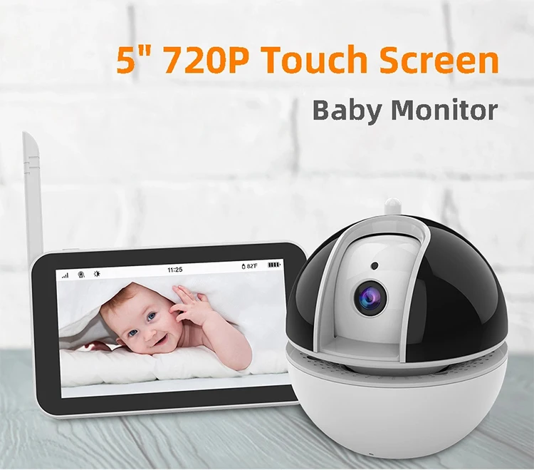 5.0 Polegada LCD 2 Way Talk baby monitor câmera ip Monitoramento de temperatura Night Vision câmera monitor bebê