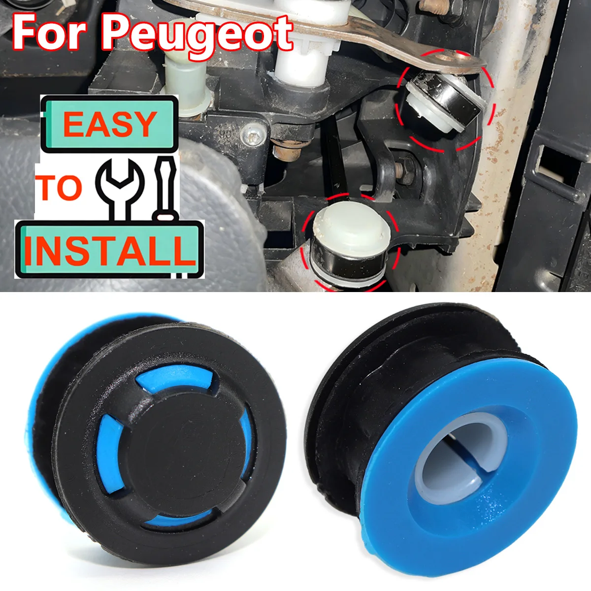 

2Kit For Peugeot Expert Partner B9 207 307 Claw-Fit MT Gear Shift Cable Linkage End Bushing Gearbox Shifter lever Connector Rod