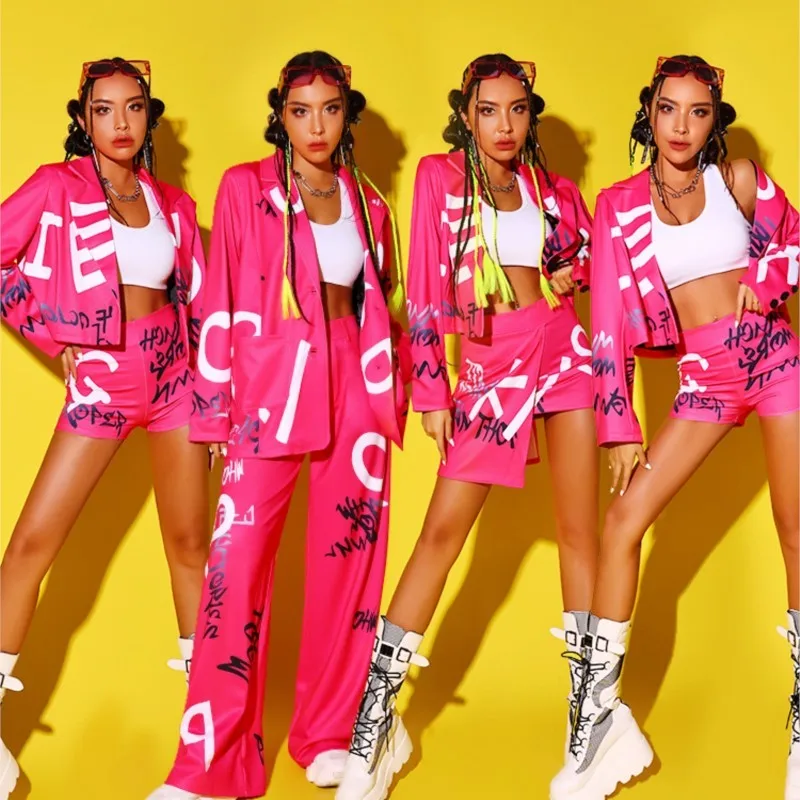 

Women's Team Performance Costume Dancing Dress Korean Dance Song-Promotion Hip Hop Jazz Costumes Suit