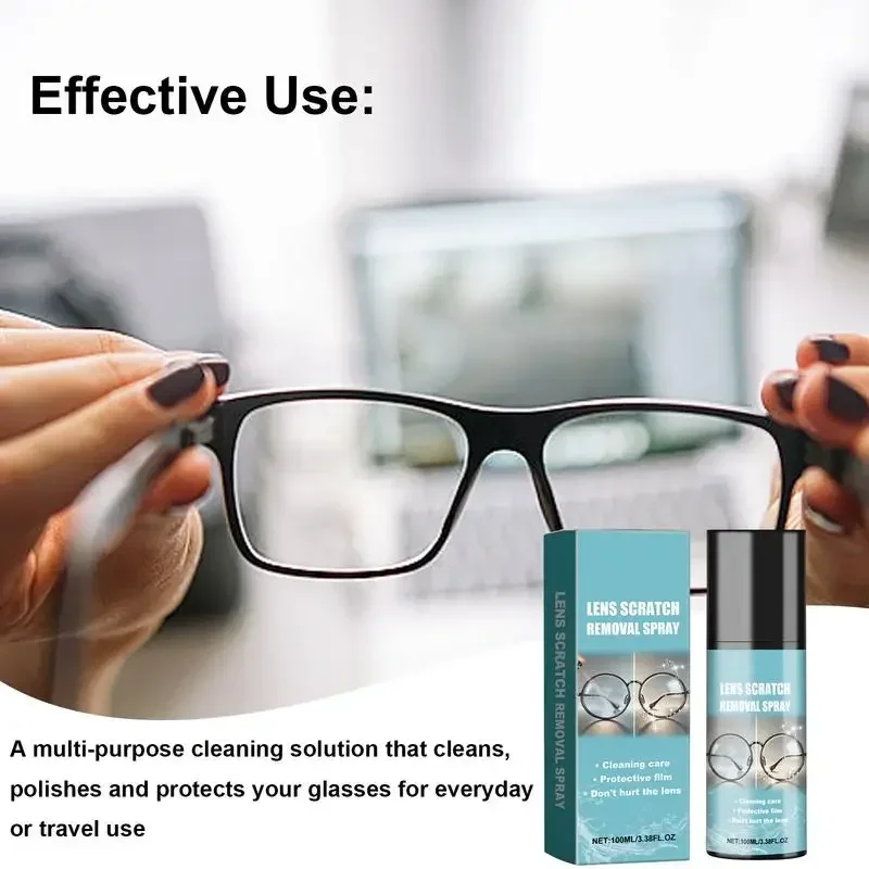 100ml Glasses Cleaner Eyeglass Refurbished Multipurpose Glasses Care Eyeglass Repair LiquidLiquid ens Scratch Removal Spray