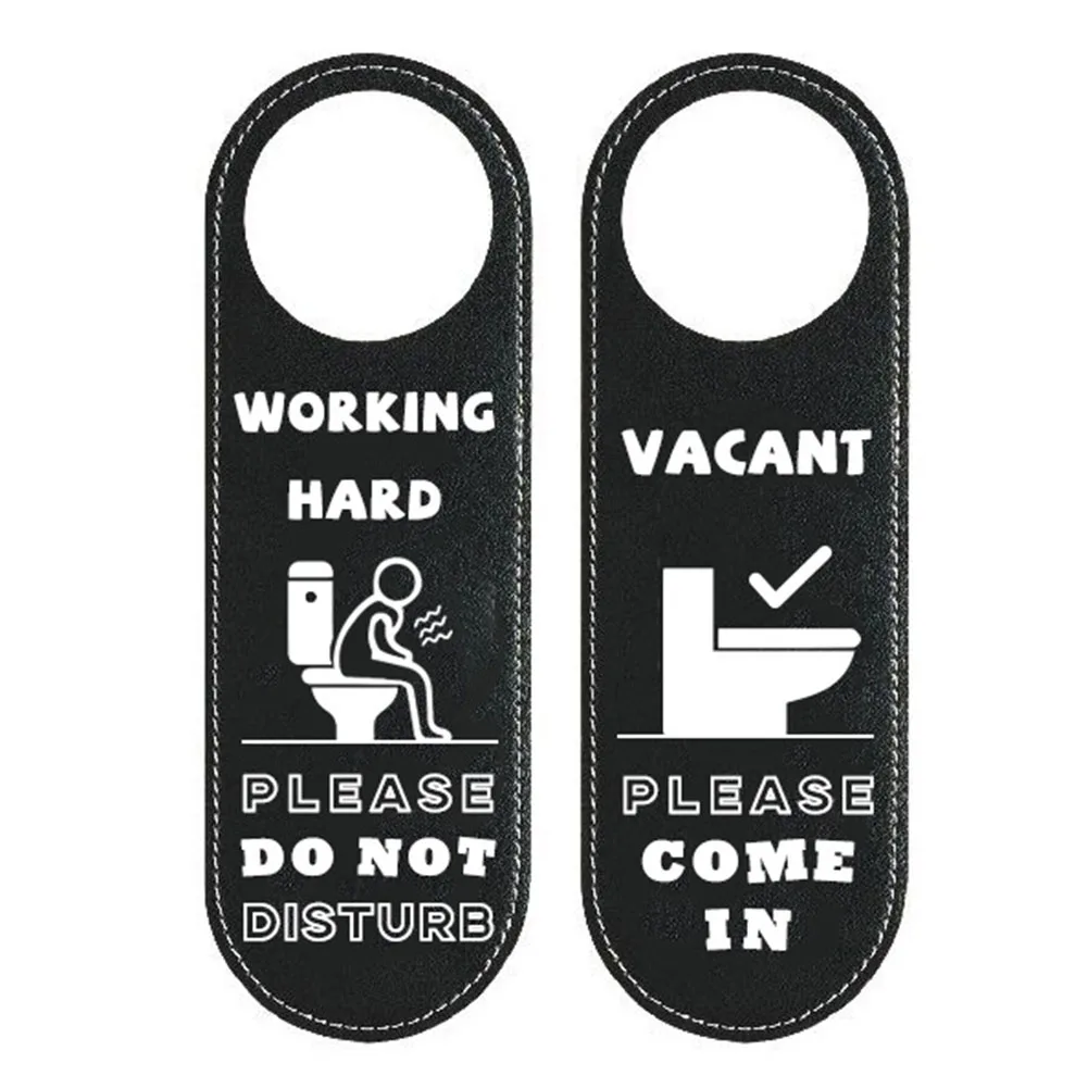 Bathroom Door Sign Do Not Disturb Sign For Washroom Front And Back Sides Modern Decorative Style Strong PU Material