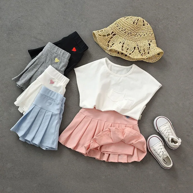 1pcs Girl Pleated Skirt Student Elastic A-line Skirt Kid College Style Prevent Light Leakage Skirts Children Fashion Short Skirt