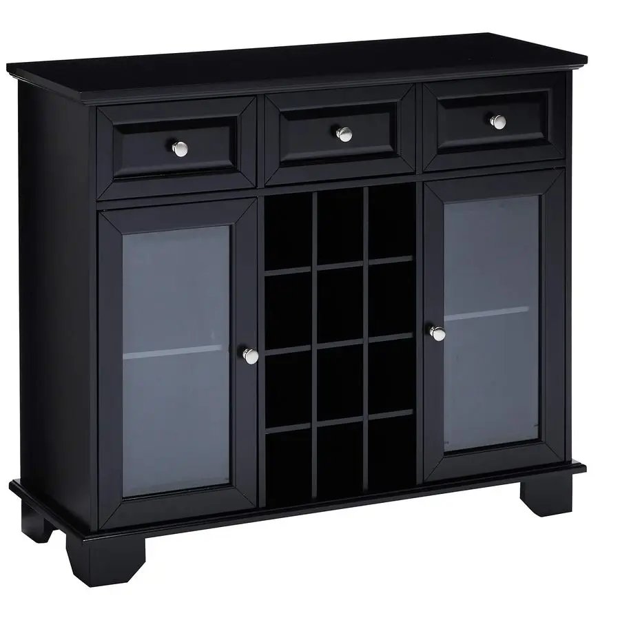 Buffet Server Sideboard Cabinet with Wine Storage, Black