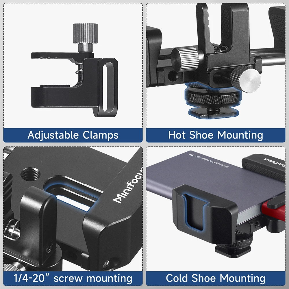 SSD Mount Bracket SSD Holder with Cold Shoe Cable Clamp for Samsung T5 T7 SSD SanDisk for Camera Hot Shoe BMPCC 4K 6K Pro Cage