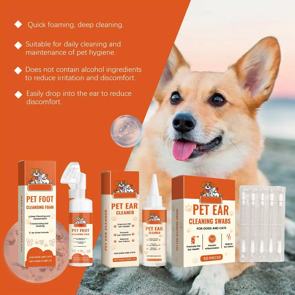 50ml Ear Cleaner For Dog & Cat Gentle Formula Ear Wax Removal Soothes Itching Odor Care Liquid Pet Supplies For Soothing