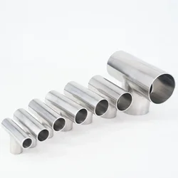 Equal O.D 34/38/40/45/48/51/57/60/63mm 304 Stainless Steel Sanitary Weld Tee Connector Welding Pipe Fittings