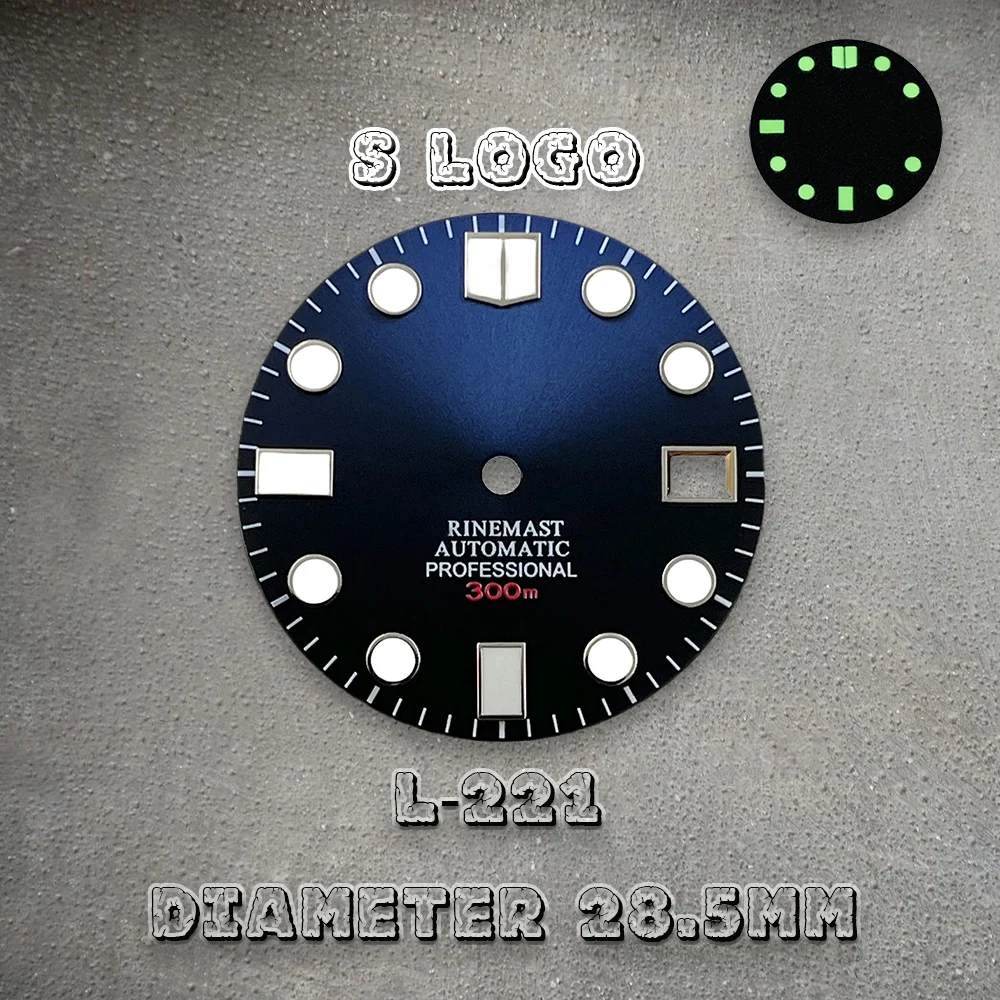 جودة عالية 28.5 مللي متر S شعار NH35 الطلب الأخضر مضيئة لحركة NH35/NH36 NH35 ساعة إصلاح الملحقات ﻿ ﻿