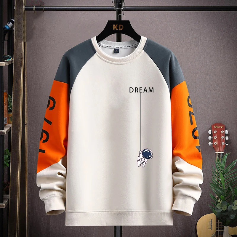 

Creative Print Loose Fit round Neck Sweatshirt for Boys Casual Versatile Daily Wear Youthful Style Comfortable Cotton Blend