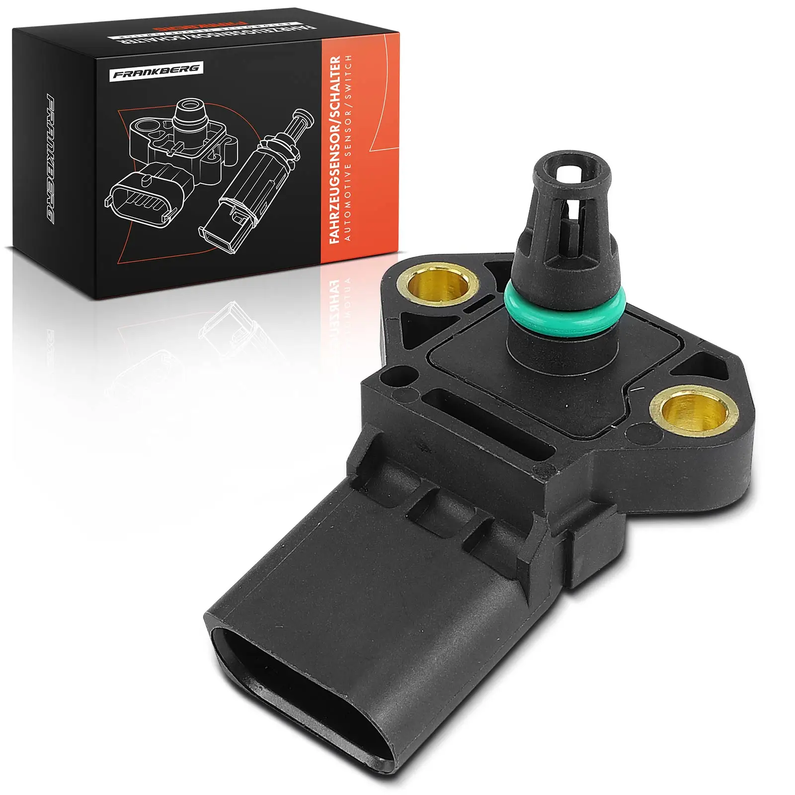 Frankberg 1x Boostdruksensor voor VW Polo Transporter Crafter 30-35 Audi A6 A7 Q5 Seat Skoda 65082040001 V10721511 0281006059