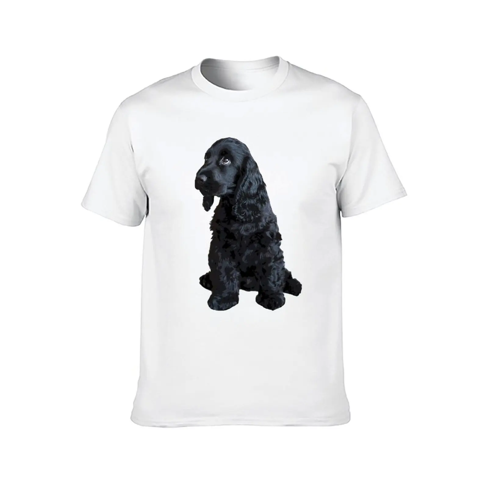 English Cocker Spaniel Cute Black Puppy Dog T-Shirt blue archive custom shirt topping tshirts for men