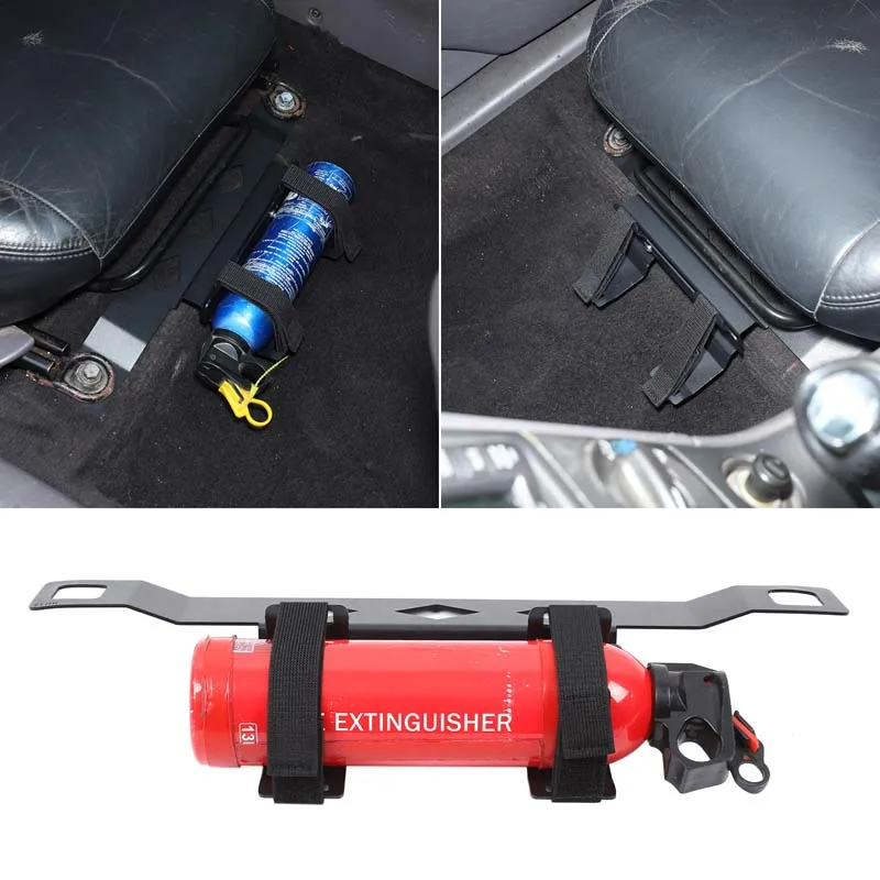 

For Toyota Celica 1999-2005 Carbon Steel Car Co-Pilot Seat Under Fire Exting-uisher Storage Bracket Organizer Holder Accessories