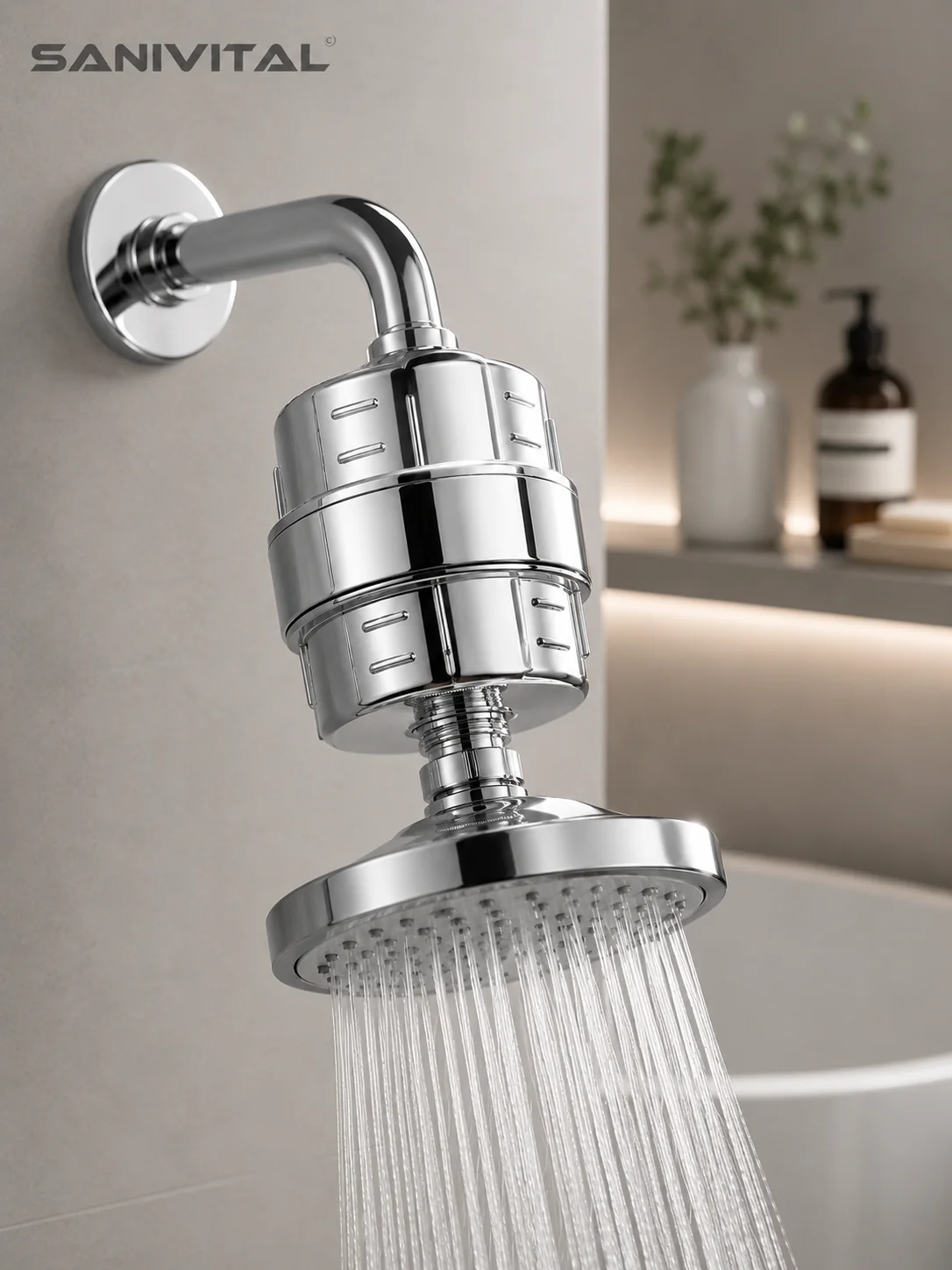 SANIVITAL Shower Filter Universal G1/2 Water Purifier Filter for Shower Head Replacement Cartridge Bath Filter
