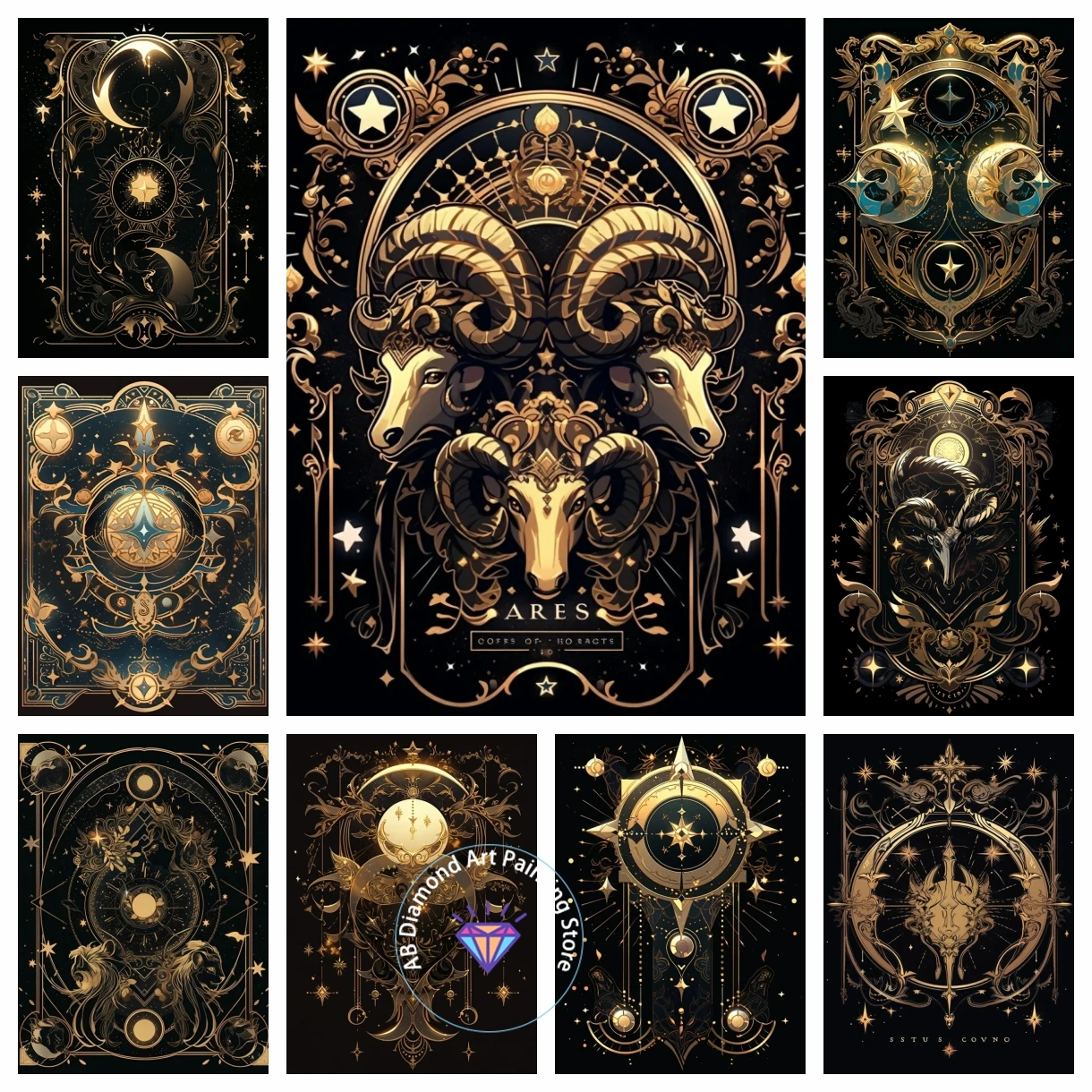 

Constellation Tarot Card AB Diamond Painting Kit DIY Diamond Embroidery Cross Stitch Handmade Art Gift Crafts Home Decor Gift