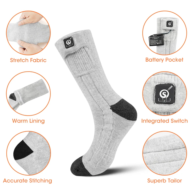 Savior Heat Electric Skiing Heated Socks Men Women Winter Warm Rechargeable Thermal Socks Outdoor