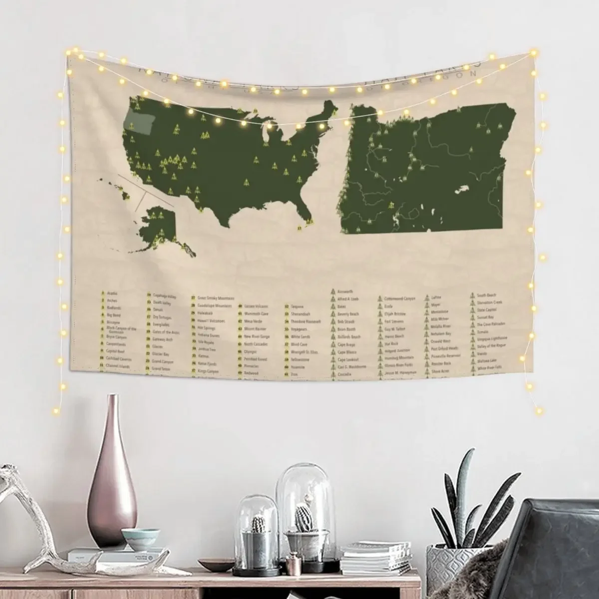 US National Parks - Oregon Tapestry Wall Decor Room Decorator Tapestry