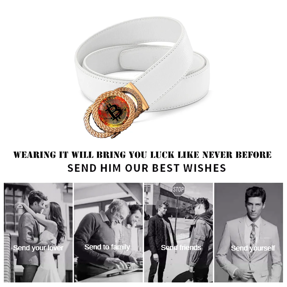 Bitcoin Automatic Ratcheting Belt Buckle Hip-hop Personalized Waist Accessory Best Gift for Friends